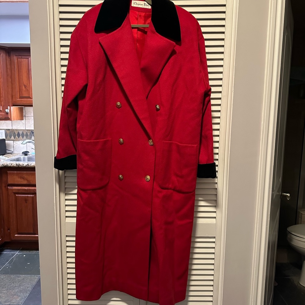 Dior Red Double-Breasted Coat